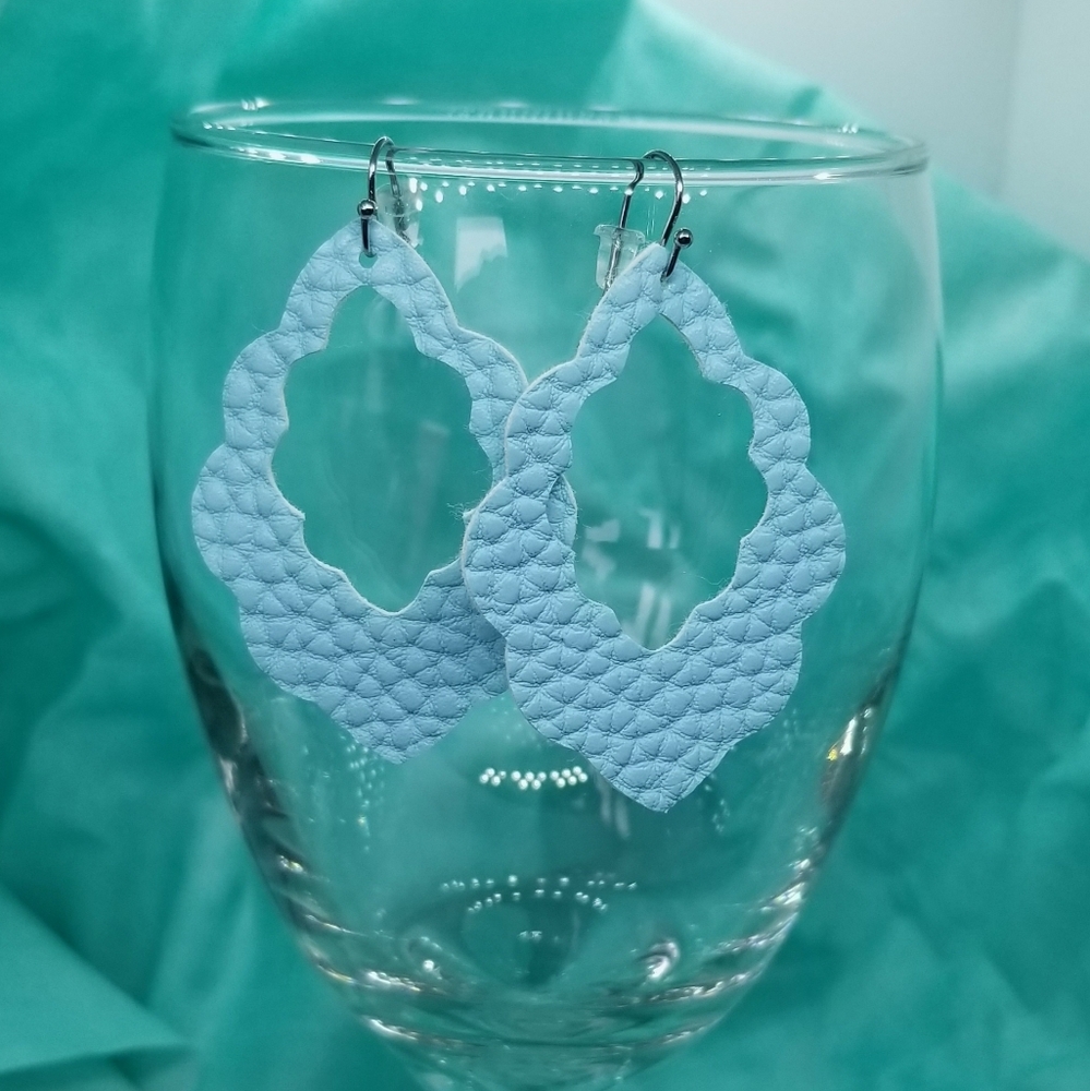 Light Blue Scalloped earrings